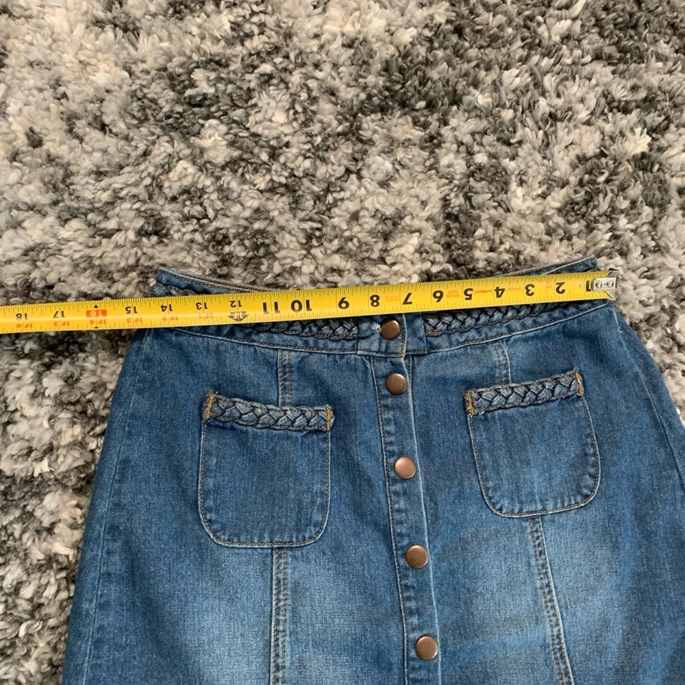 Kendall & Kylie ๐ฏ% Cotton Denim Button Down Skirt size 28 - Picture 13 of 16